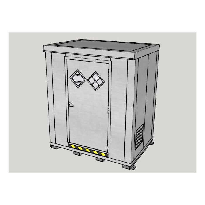 55-Gallon Drum x 6 - Hazmat/Chemical/Flammable Liquids - 4 hr Fire Rated - Non-Combustible - Outdoor Chemical Storage Locker