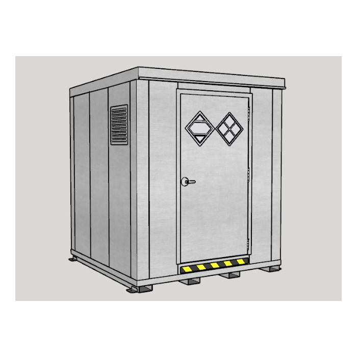55-Gallon Drum x 9 - Hazmat/Chemical/Flammable Liquids - Non-Combustible - Outdoor Chemical Storage Locker