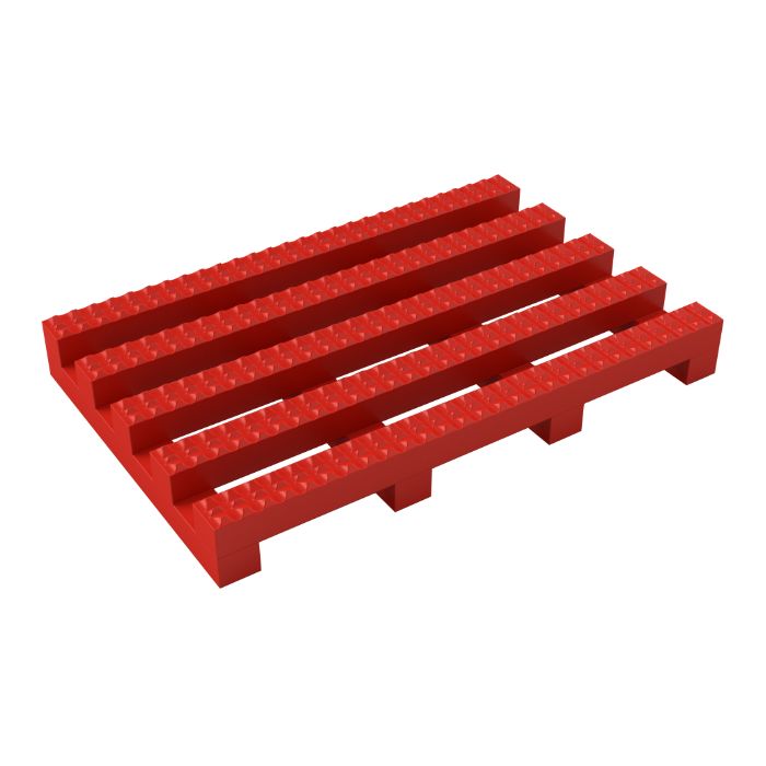 Open Grid - Red - 2' x 33' - No Slip/Anti-Fatigue/Drainage - Heavy Duty - PVC - Workplace Floor Mat