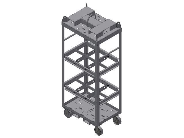 Gas Cylinder Forklift & Hoist Cart, Security Bars, 6 Tanks