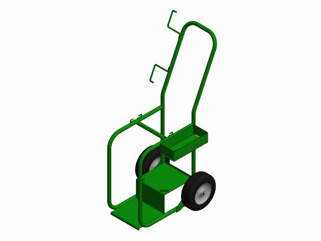 Welding Cart, 2 Tanks, Narrow, Side Tray, Green, HT60110SC