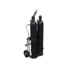 2 Cylinders - Hoist Hook - Flat Free Tires - Rear Casters - Gas Cylinder Hand Truck