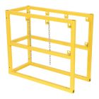 Modular Barricade Rack - 3 Cylinder Positions Deep - Yellow - Gas Cylinder Rack