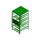8 Propane Tanks (33-43 LB) - Outdoor - Horizontal Storage - Steel - Green - Gas Cylinder Cage