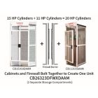 26 Cylinders - Firewall Separated - Large Tanks - Outdoor - Vertical Storage - Double Door & Single Door - Steel & Mesh - Gas Cylinder Cage