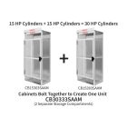 30 Cylinders - Large Tanks - Outdoor - Vertical Storage - 2 Compartments - Steel & Mesh - Gas Cylinder Cage
