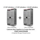 34 Cylinders - Large Tanks - Outdoor - Vertical Storage - 2 Compartment, Double Doors - Laser Cut Aluminum - Gas Cylinder Cage