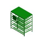 16 Propane Tanks (33-43 LB) - Outdoor - Horizontal Storage - Steel - Green - Gas Cylinder Cage