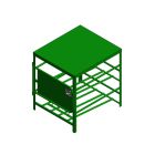 4 Propane Tanks (33-43 LB) - Outdoor - Horizontal Storage - Steel - Green - Gas Cylinder Cage