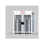 6 Propane Tanks (33-43 LB) - Outdoor - Vertical Storage - 2 Doors - Steel & Mesh - Gas Cylinder Cage