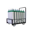 24 Cylinders - Oxygen & Medical Gases (D,E,M9, ML6 Tanks) - 5 Inch Casters - Cylinder Cart