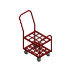 12 Cylinders - Oxygen & Medical Gases (D,E) - Red - Cylinder Cart