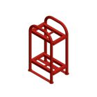 2 Cylinders - Oxygen & Medical Gases (D,E) - Red - Cylinder Rack