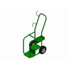 2 Cylinders - Narrow - Side Tray - Green - Welding Cart