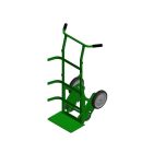 2 Cylinders - Steering Casters - Green - Gas Cylinder Dolly