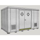55-Gallon Drum x 24 - Hazmat/Chemical/Flammable Liquids - Non-Combustible - Outdoor Chemical Storage Locker
