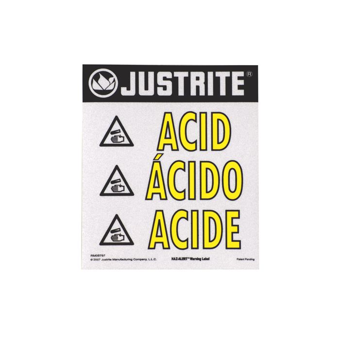 Haz-Alert Acid Label - Large