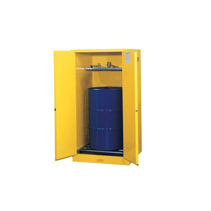 55-Gallon Drum x 1 - Vertical Storage With Rollers - Manual Close - Flammable Storage Cabinet