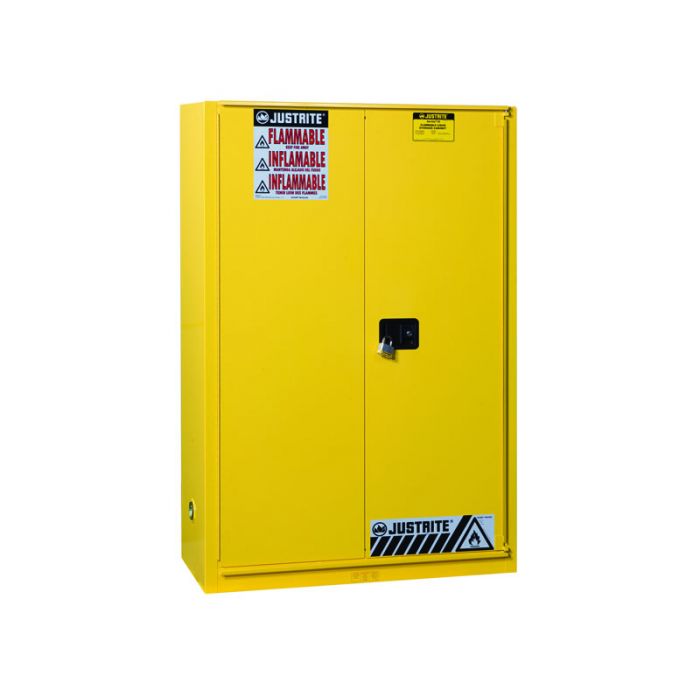 90 Gallons - Bi-Fold, Self-Closing Door - 2 Shelf - Flammable Storage Cabinet
