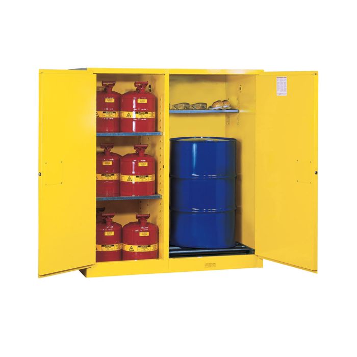55-Gallon Drum x 1 and 5-Gallon Containers x 12 - Vertical Storage  - Manual Close - Flammable Storage Cabinet