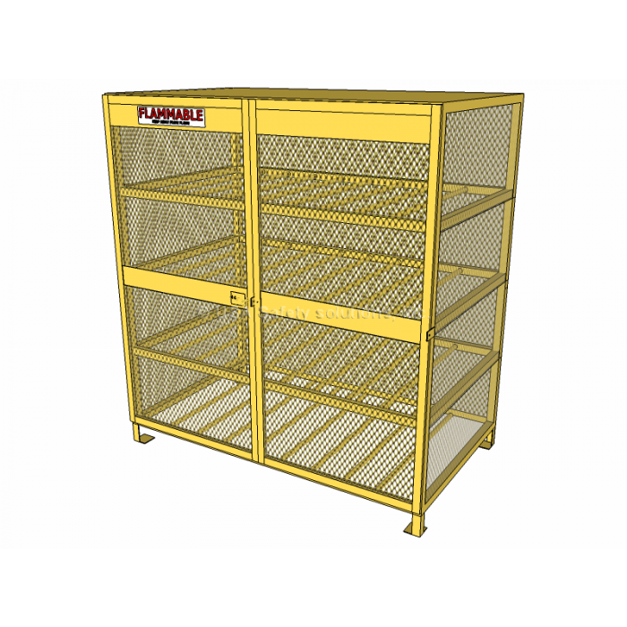 16 Cylinders - Propane and Forklift Tanks - Horizontal Storage - Mesh - Gas Cylinder Cage