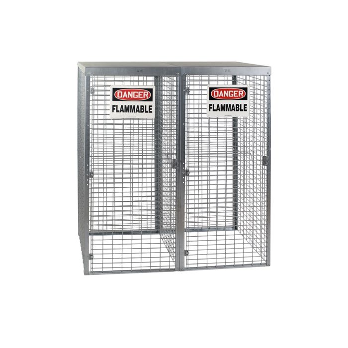 18 Cylinders - Outdoor Storage - Galvanized - Large, Vertical Tanks - Gas Cylinder Cabinet