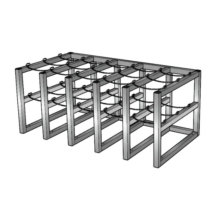 15 Cylinders (5x3) - Stainless Steel - Barricade - Gas Cylinder Rack