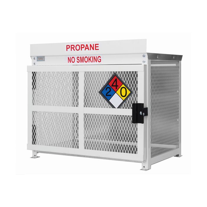 6 Propane Tanks (20 LB) - Outdoor - Vertical Storage - Steel & Mesh - Gas Cylinder Cage