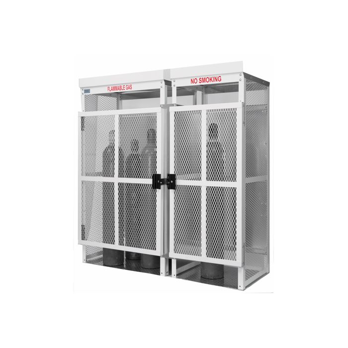 20 Cylinders - Firewall Separated - Large Tanks - Outdoor - Vertical Storage - Steel & Mesh - Gas Cylinder Cage