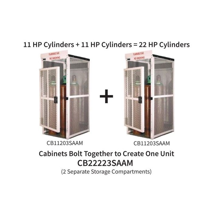 22 Cylinders - Large Tanks - Outdoor - Vertical Storage - Steel & Mesh - Gas Cylinder Cage