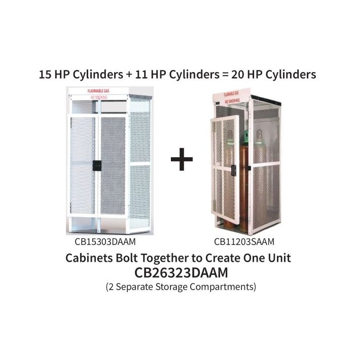 26 Cylinders - Large Tanks - Outdoor - Vertical Storage - Double Door & Single Door - Steel & Mesh - Gas Cylinder Cage