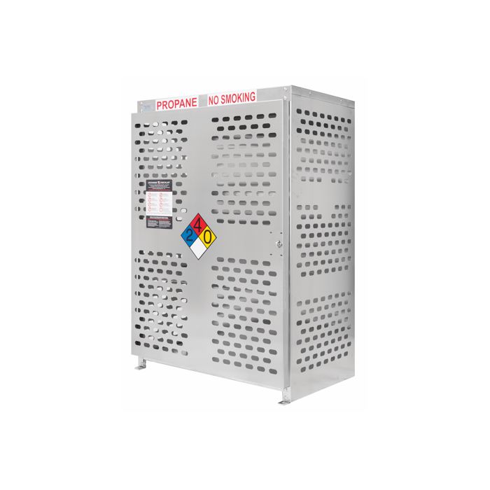 Gas Cylinder Cage,18 Propane Tanks (20lb), Outdoor, Vertical Storage,  Aluminum, CBAL18302LSAAM - USAsafety.com