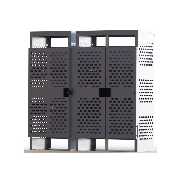 20 Cylinders - Large Tanks - Outdoor - Vertical Storage - Double Doors - Laser Cut Aluminum - Gas Cylinder Cage