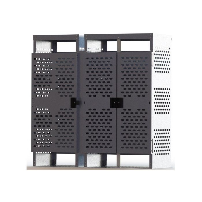 20 Cylinders - Large Tanks - Outdoor - Vertical Storage - Firewall - Double Doors - Laser Cut Aluminum - Gas Cylinder Cage