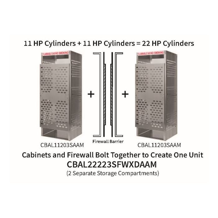 22 Cylinders - Firewall Separated - Large Tanks - Outdoor - Vertical Storage - Laser Cut Aluminum - Gas Cylinder Cage