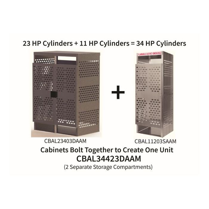 34 Cylinders - Large Tanks - Outdoor - Vertical Storage - Double Door & Single Door - Laser Cut Aluminum - Gas Cylinder Cage