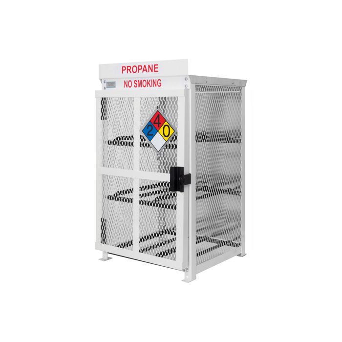 6 Propane Tanks (33 LB) - Outdoor - Horizontal Storage - 2 Shelves - Steel & Mesh - Gas Cylinder Cage