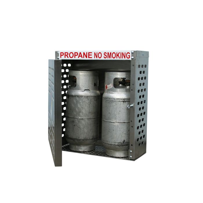 2 Propane (33 LB) - Outdoor - Vertical Storage - Laser Cut Aluminum - Gas  Cylinder Cage