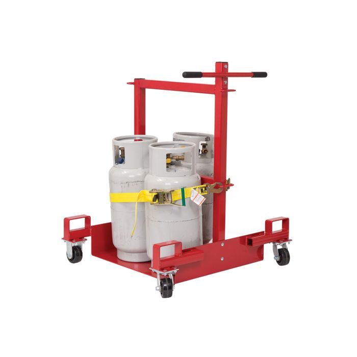 4 Propane (33-43lb) or 6 High Pressure Gas Tanks - Forkliftable - Low Profile Floor - Gas Cylinder Cart