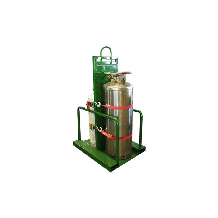 Gas Cylinder Pallet, 2 Tanks, Firewall, Hoist Hook, Low Profile