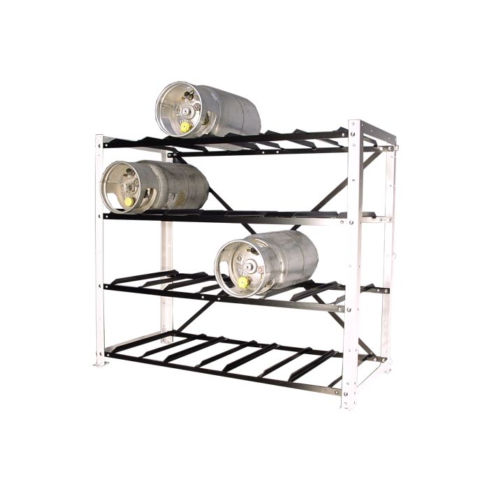 16 Propane Tanks (33 LB) - Horizontal Storage - Steel - Gas Cylinder Rack