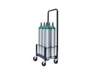 6 Cylinders - Oxygen & Medical Gases (D,E,M9 Tanks) - Cylinder Cart