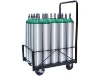 20 Cylinders - Oxygen & Medical Gases (D,E,M9 Tanks) - 4 Inch Casters - Cylinder Cart
