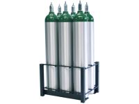 6 Cylinders - Oxygen & Medical Gases (D,E,M9) - Cylinder Rack