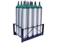 12 Cylinders - Oxygen & Medical (D,E,M9) - Cylinder Rack