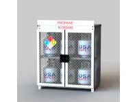 12 Propane Tanks (20 LB) - Outdoor - Vertical Storage - 2 Doors - Steel & Mesh - Gas Cylinder Cage