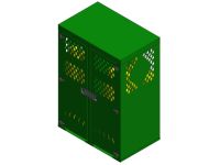 12 Cylinders - Firewall - Large Tanks - Outdoor - Vertical Storage - Green - Gas Cylinder Cabinet