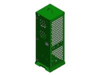4 Cylinders - Hoist Hook - Forklift Base - Large Tanks - Outdoor - Vertical Storage - Green - Gas Cylinder Cabinet
