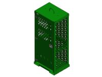 6 Cylinders - Hoist Hook - Forklift Base - Large Tanks - Outdoor - Vertical Storage - Green - Gas Cylinder Cabinet