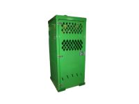 9 Cylinders - Hoist Hook - Forklift Base - Large Tanks - Outdoor - Vertical Storage - Green - Gas Cylinder Cage